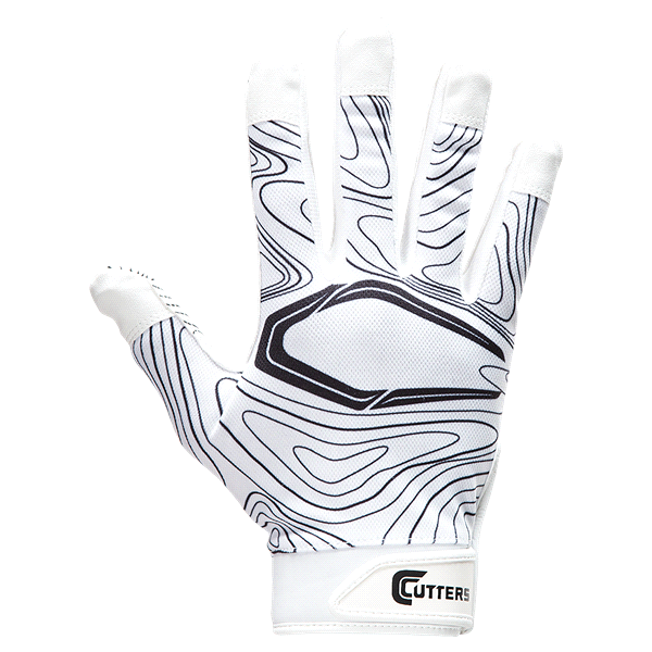 slide 7 of 21, Shock Doctor Cutters Game Day Receiver Gloves, White Topo, S/M, SM/MED