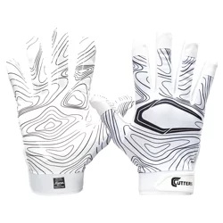 Shock Doctor Cutters Game Day Receiver Gloves, White Topo, S/M