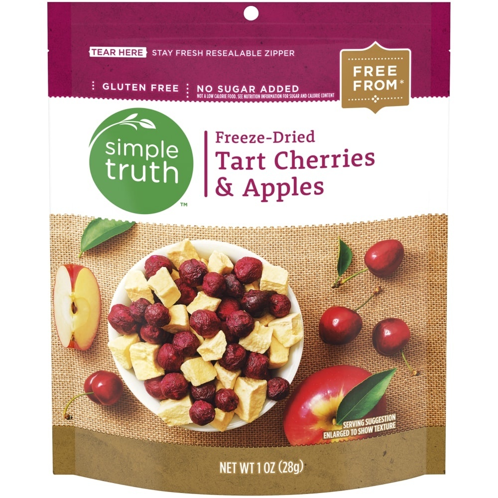 slide 1 of 1, Simple Truth Freeze Dried Tart Cherries & Apples, 1 oz