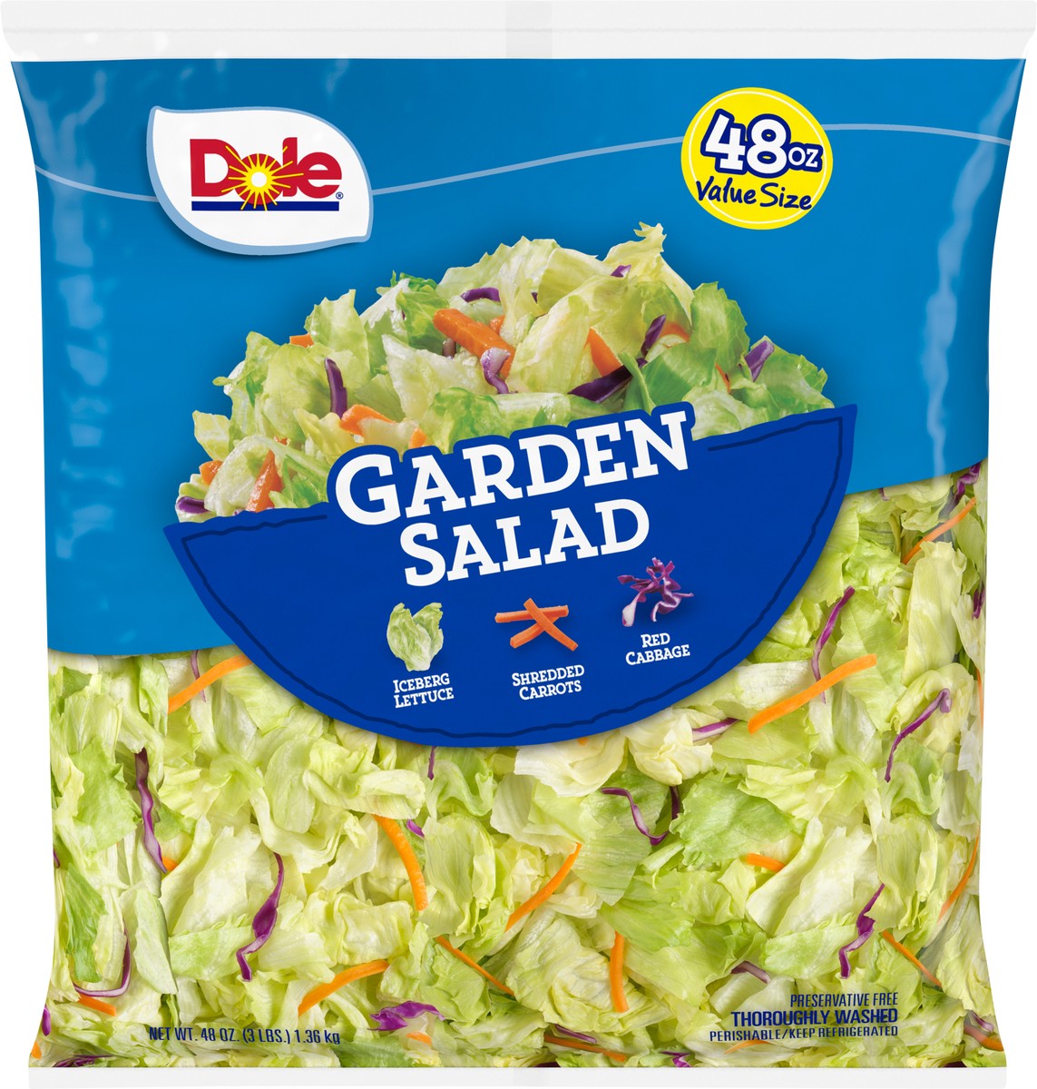 slide 4 of 6, Dole Garden Salad Value Size, 48 oz