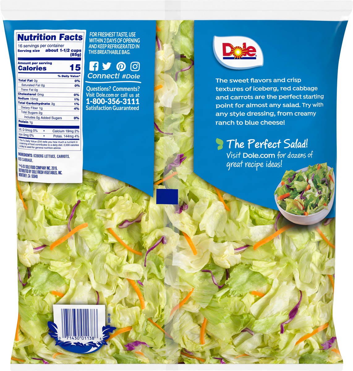 slide 6 of 6, Dole Garden Salad Value Size, 48 oz