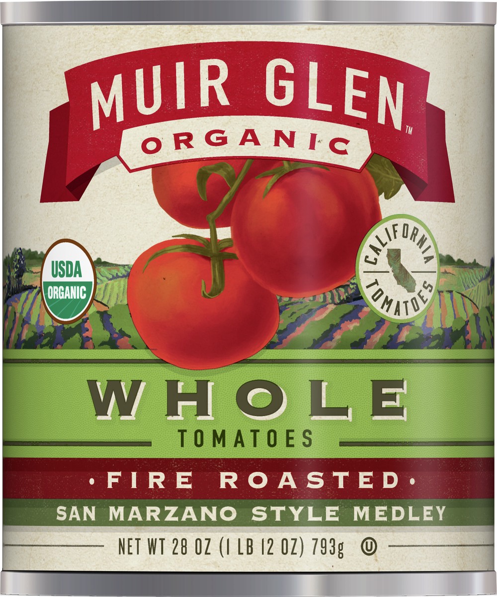 slide 6 of 9, Muir Glen, Organic Whole Fire Roasted San Marzano Style Tomatoes, 28 oz, 28 oz