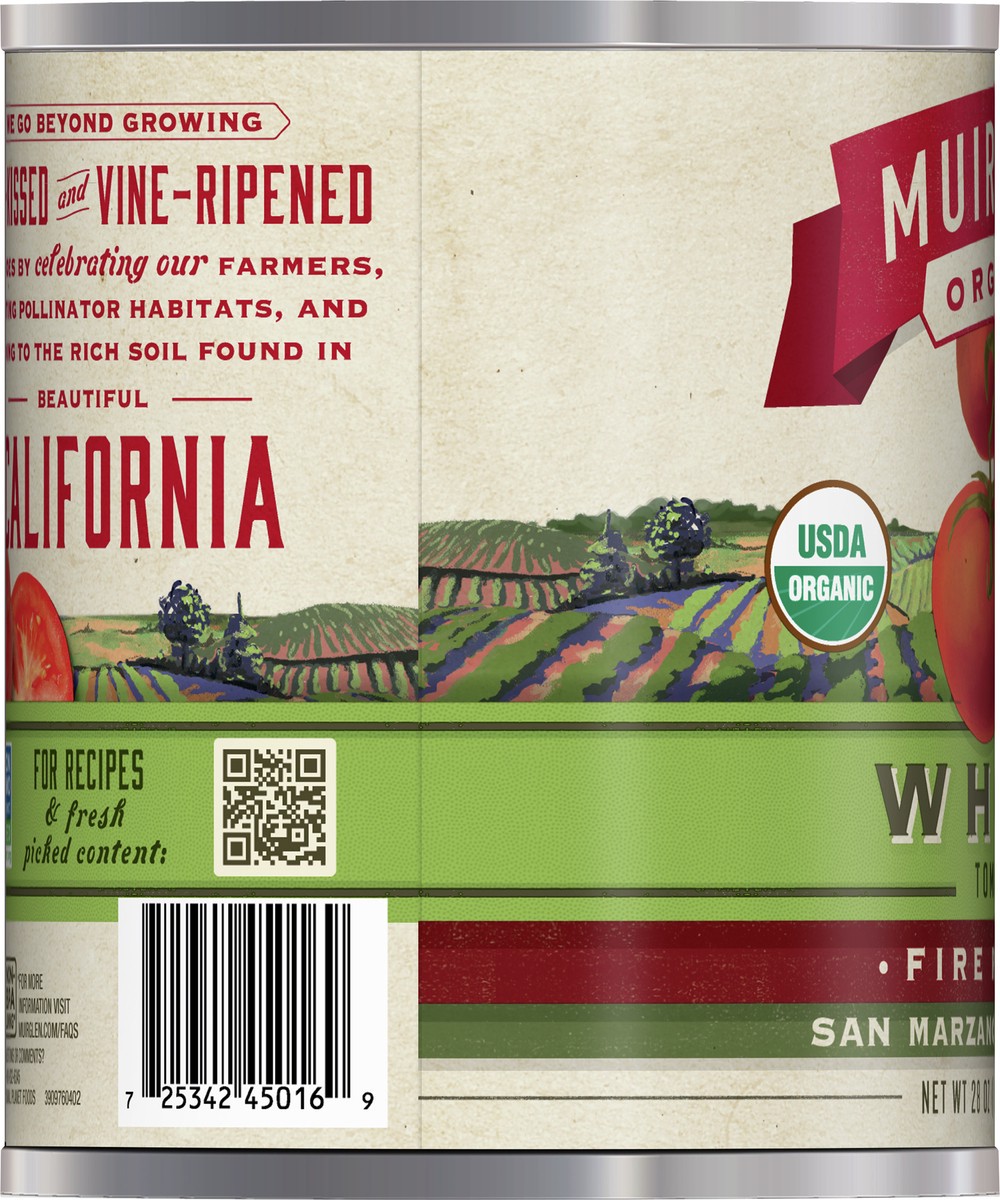 slide 7 of 9, Muir Glen, Organic Whole Fire Roasted San Marzano Style Tomatoes, 28 oz, 28 oz