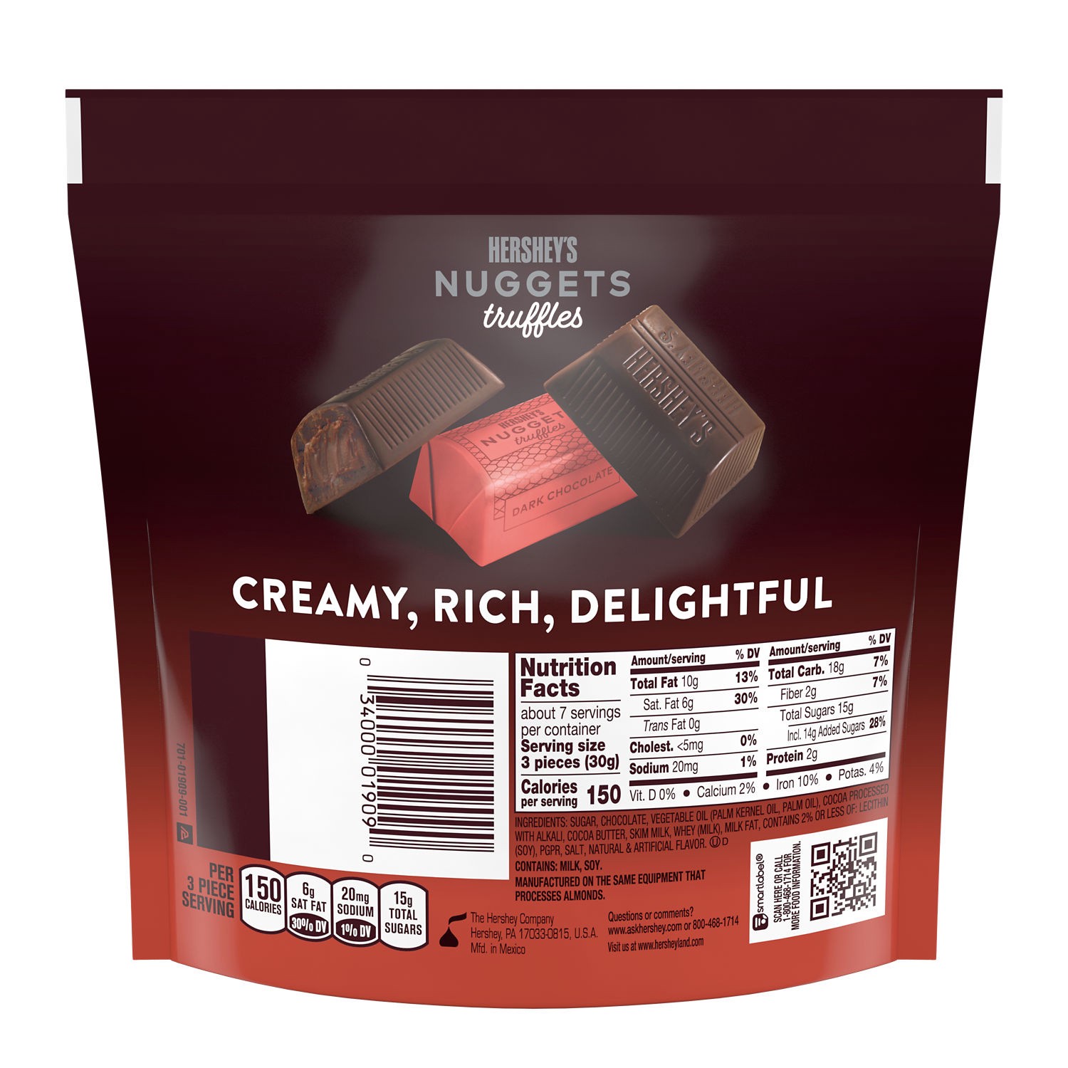 slide 7 of 8, Hershey's NUGGETS Dark Chocolate Truffles, Candy Share Pack, 7.7 oz, 7.7 oz