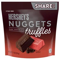 HERSHEY'S NUGGETS Dark Chocolate Truffles, Candy Share Pack, 7.7 oz