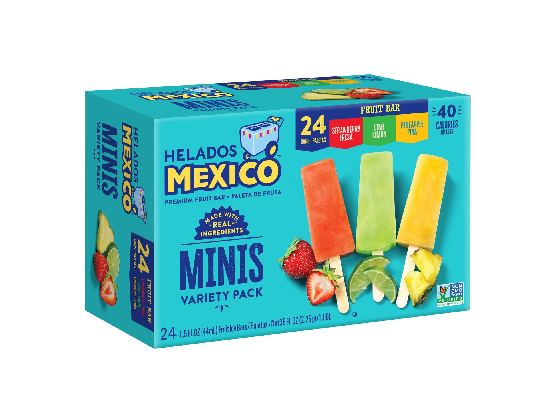 slide 1 of 1, Helados Mexico Mini Fruit Bars Variety Pack, 24 ct