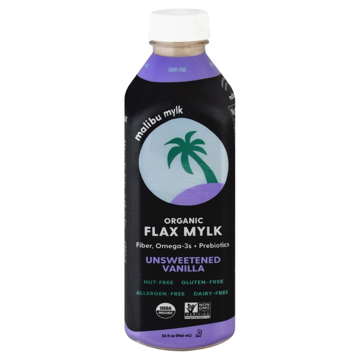 slide 1 of 11, Malibu Mylk Organic Unsweetened Vanilla Flax Mylk 32 oz, 32 oz