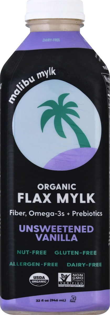 slide 9 of 11, Malibu Mylk Organic Unsweetened Vanilla Flax Mylk 32 oz, 32 oz