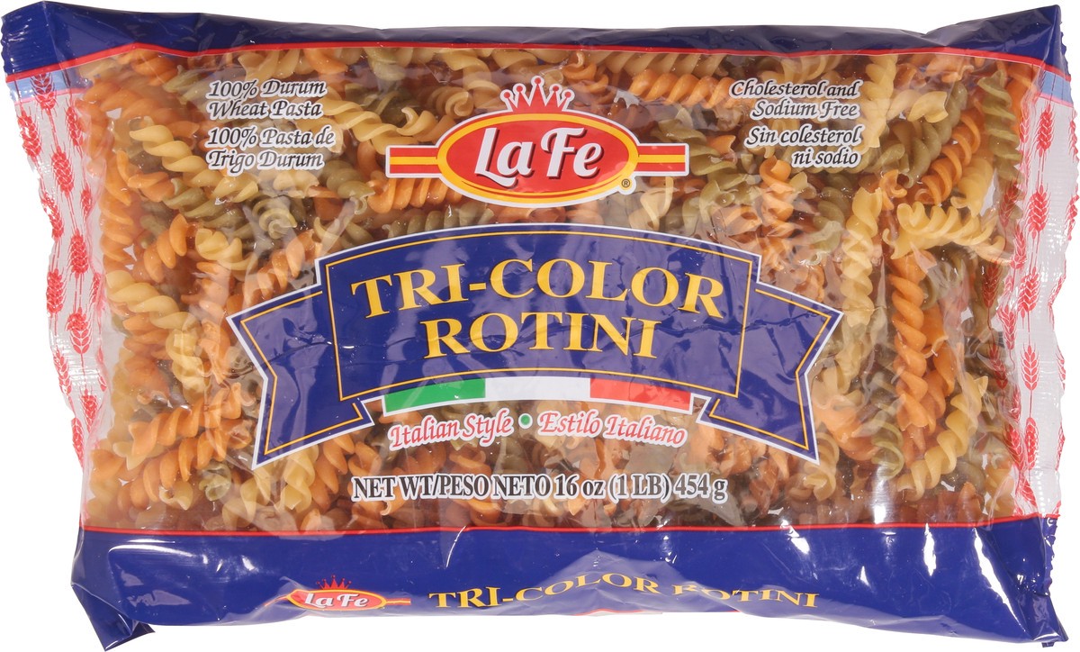 slide 6 of 13, La Fe Tri-Color Rotini 16 oz, 16 oz