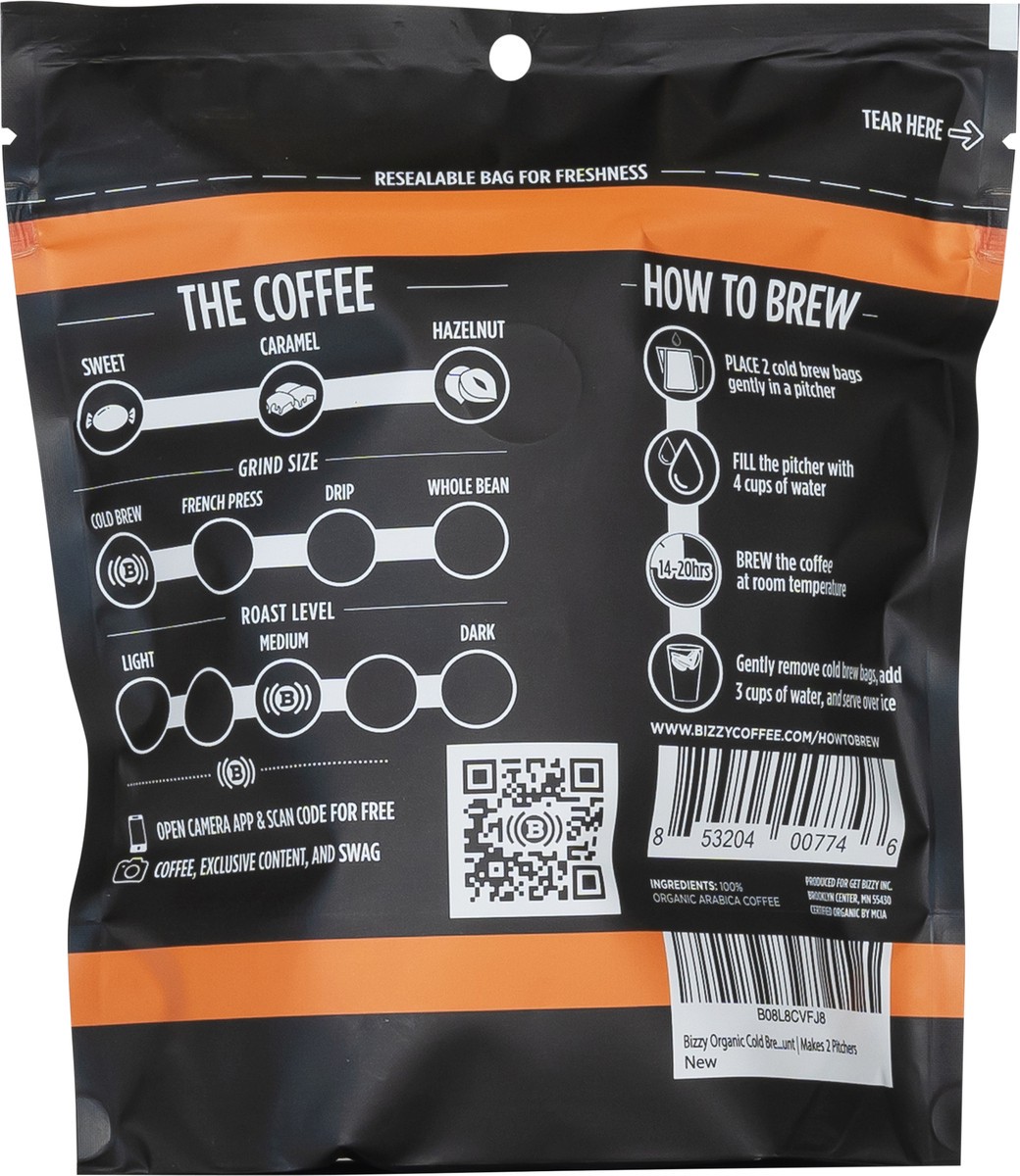 slide 5 of 5, Bizzy Coffee Coffee, Cold Brew Bags, Breakfast Blend, 4 ct