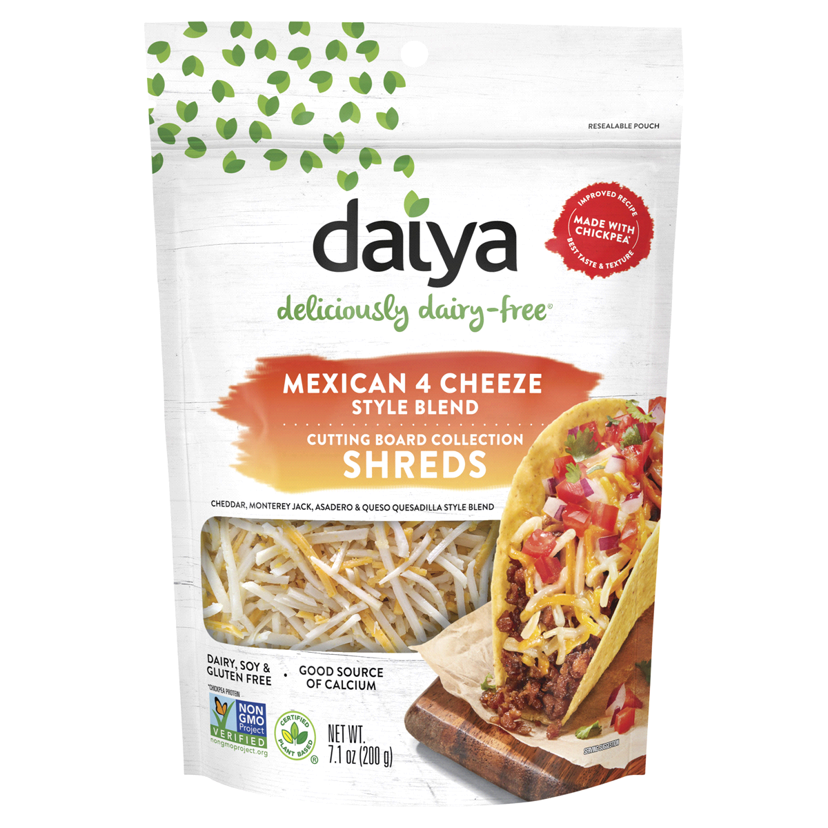 slide 1 of 3, Daiya Shreds Mexican Blend Cheese 7.1 oz, 1 ct