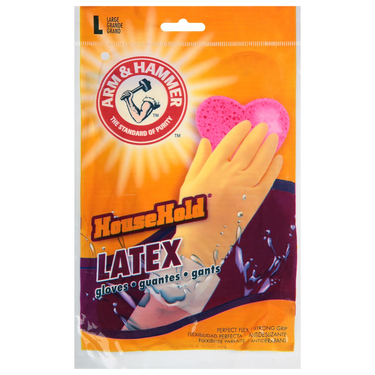 slide 1 of 9, ARM & HAMMER Karmin Arm & Hammer Arm & Hammer Large Latex Gloves 1 Pair, 1 pair