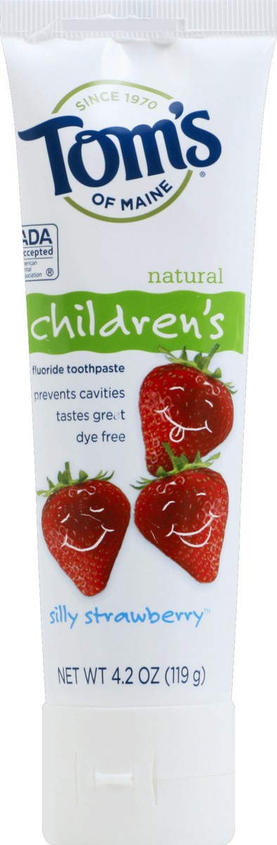 slide 5 of 6, Tom's Of Maine Silly Strawberry Anticavity Fluoride Natural Kids Toothpaste, 4.2 oz