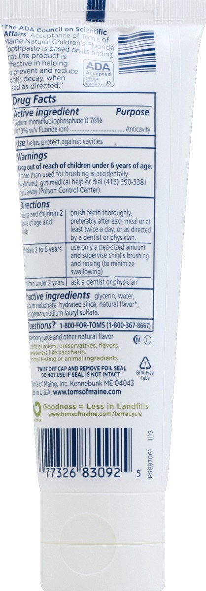 slide 6 of 6, Tom's Of Maine Silly Strawberry Anticavity Fluoride Natural Kids Toothpaste, 4.2 oz