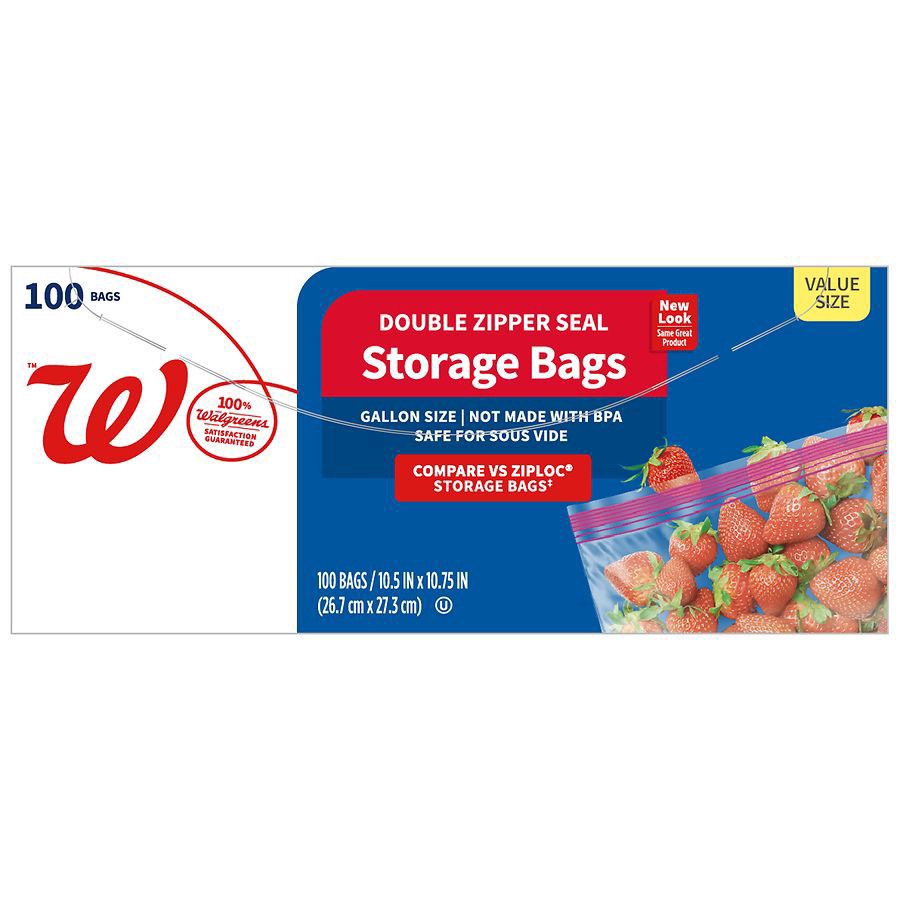 slide 1 of 1, Walgreens Storage Bags Gallon, 100 ct