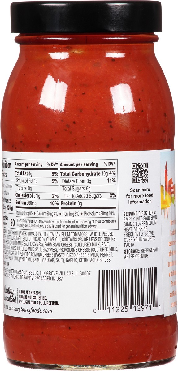 slide 3 of 15, Culinary Tours Six Cheese Pasta Sauce 25.5 oz, 25.5 oz