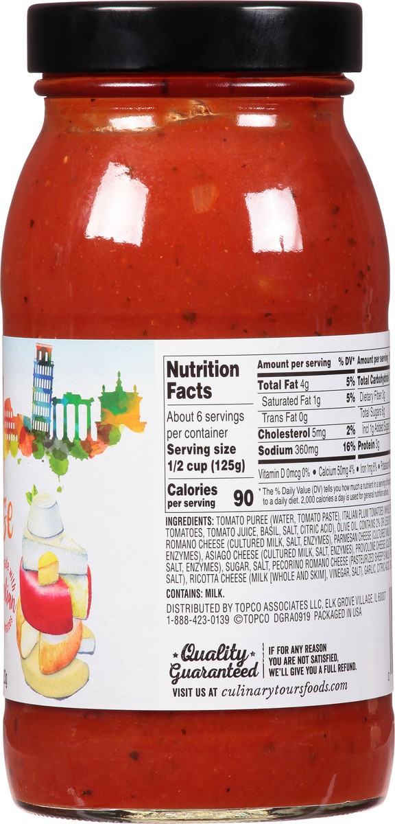 slide 11 of 15, Culinary Tours Six Cheese Pasta Sauce 25.5 oz, 25.5 oz