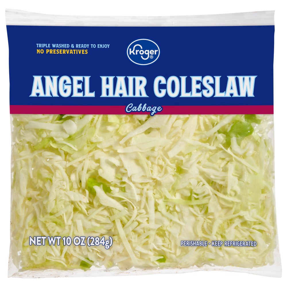slide 1 of 2, Kroger Angel Hair Coleslaw Cabbage, 10 oz