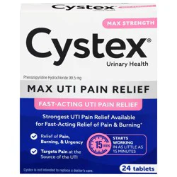 Cystex Max Strength UTI Pain Relief - 24 Tablets