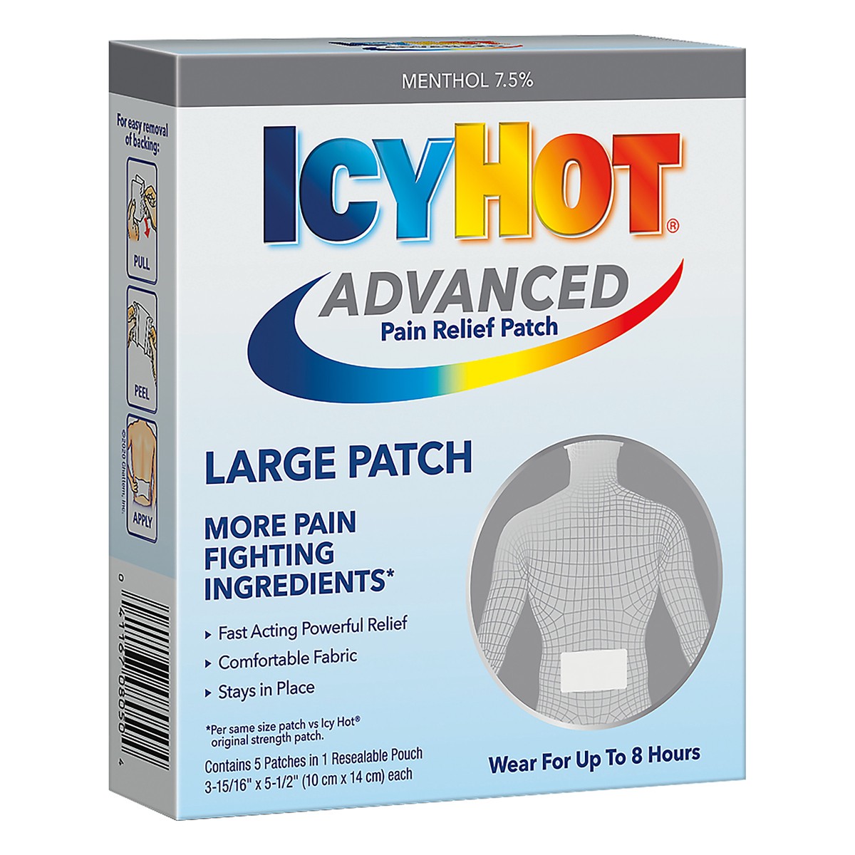 slide 2 of 9, Icy Hot Advanced Pain Relief Patch Large 5 ea, 5 ct