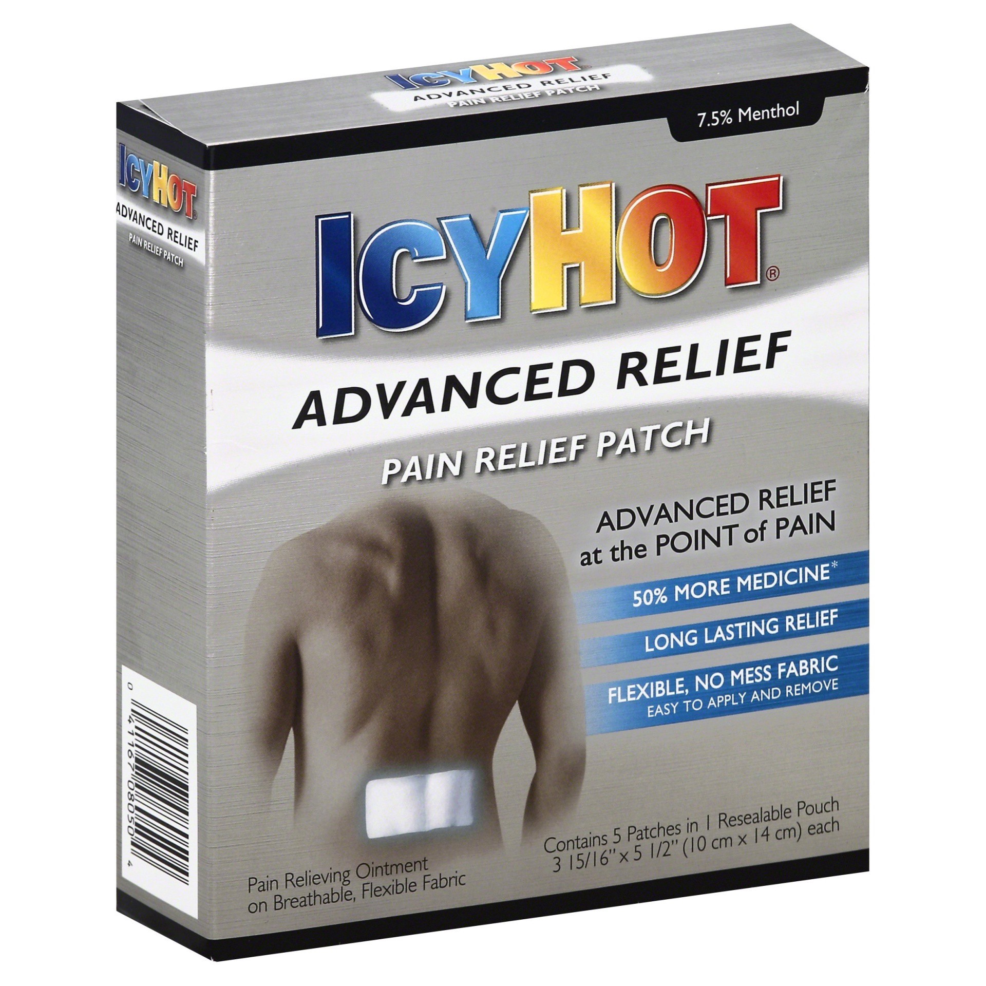 slide 1 of 9, Icy Hot Advanced Pain Relief Patch Large 5 ea, 5 ct