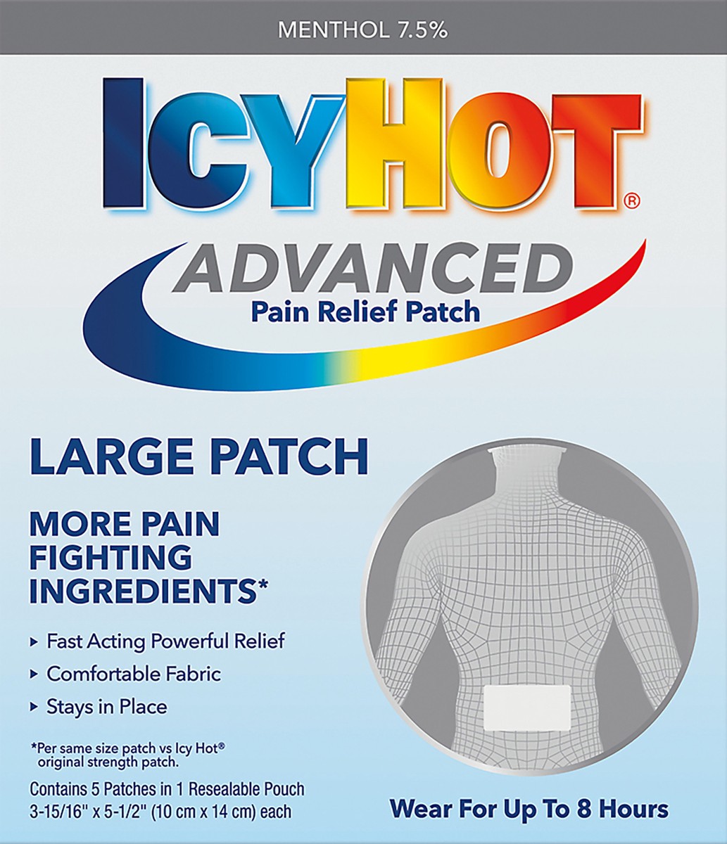 slide 6 of 9, Icy Hot Advanced Pain Relief Patch Large 5 ea, 5 ct