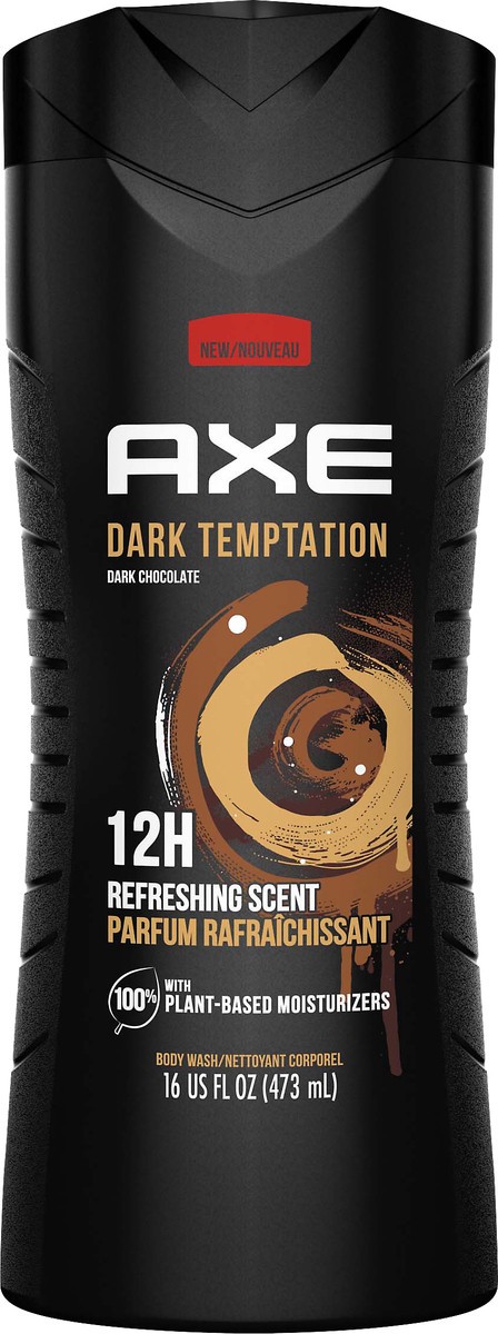 slide 1 of 4, AXE 12H Refreshing Scent Dark Temptation Dark Chocolate Body Wash 16 oz, 16 fl oz