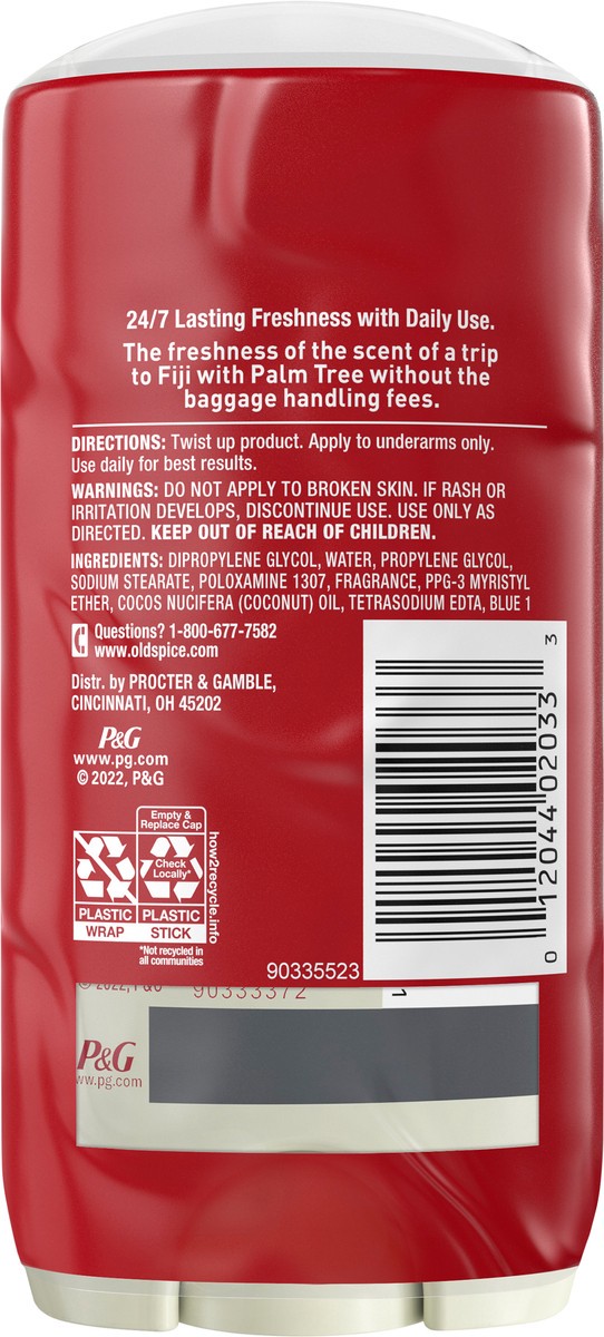 slide 3 of 3, Old Spice Aluminum Free Deodorant for men, Fiji with Palm Tree Scent, 24/7 Odor Protection, Twin Pack, 2 x 3oz, 2 ct