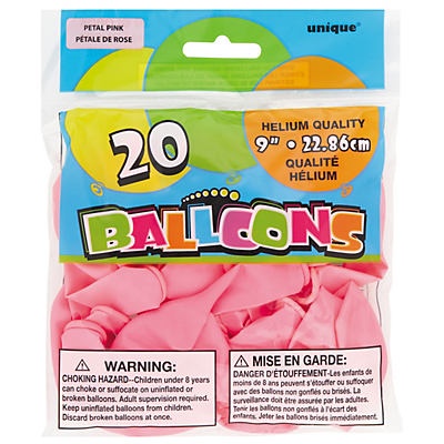 slide 1 of 1, Unique Industries Petal Pink Balloons, 20 ct