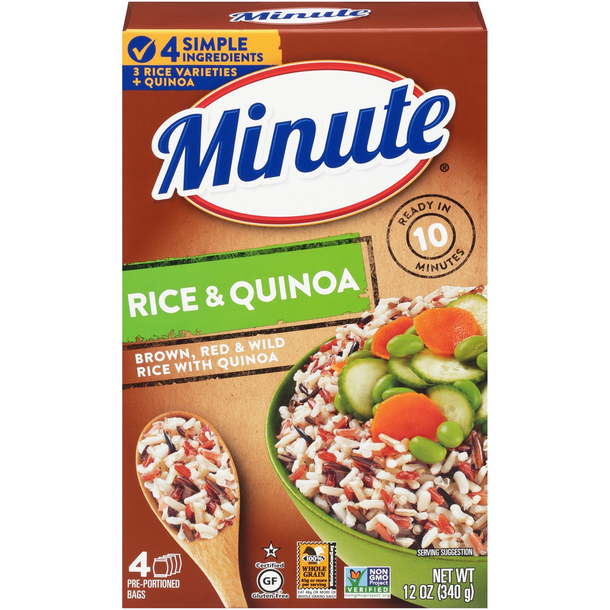 slide 1 of 1, Minute Rice Minute Instant Brown, Red & Wild Rice with Quinoa, 