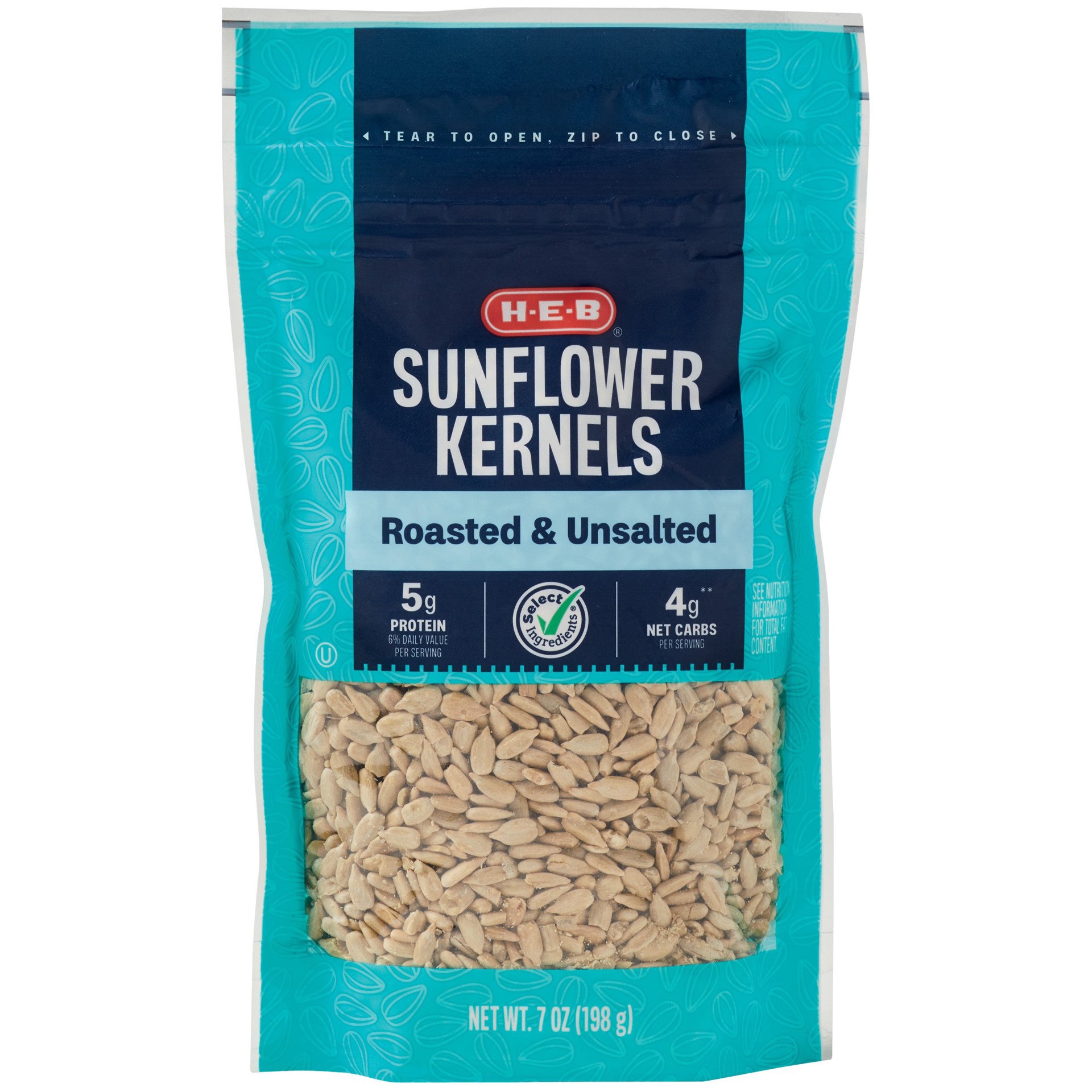 slide 1 of 1, H-E-B Select Ingredients Dry Roasted Sunflower Kernels, 7 oz