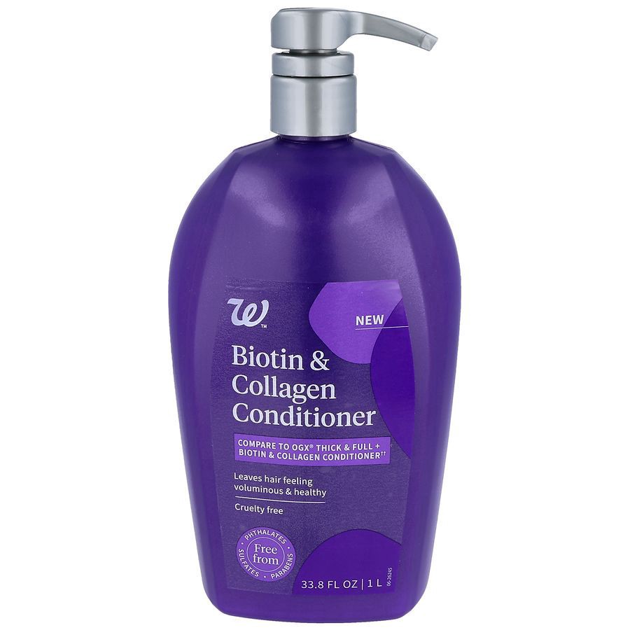 slide 1 of 5, Walgreens Biotin & Collagen Conditioner, 33.8 fl oz