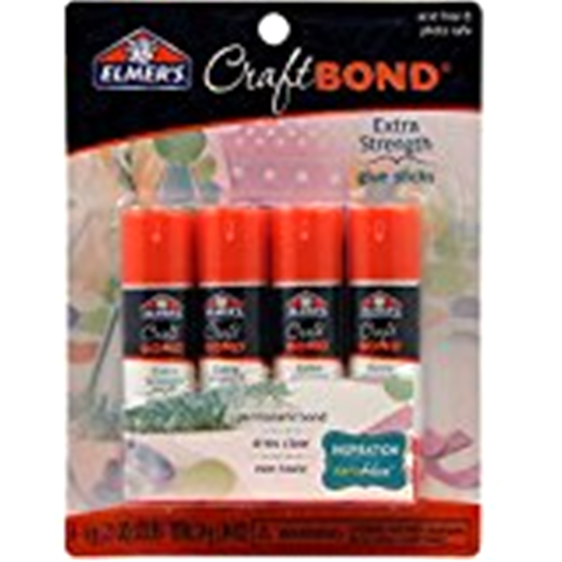 slide 1 of 1, Elmer's CraftBond Extra Strength Glue Sticks, 4 Sticks per Pack, 6 Grams per Stick, Clear, 4 ct