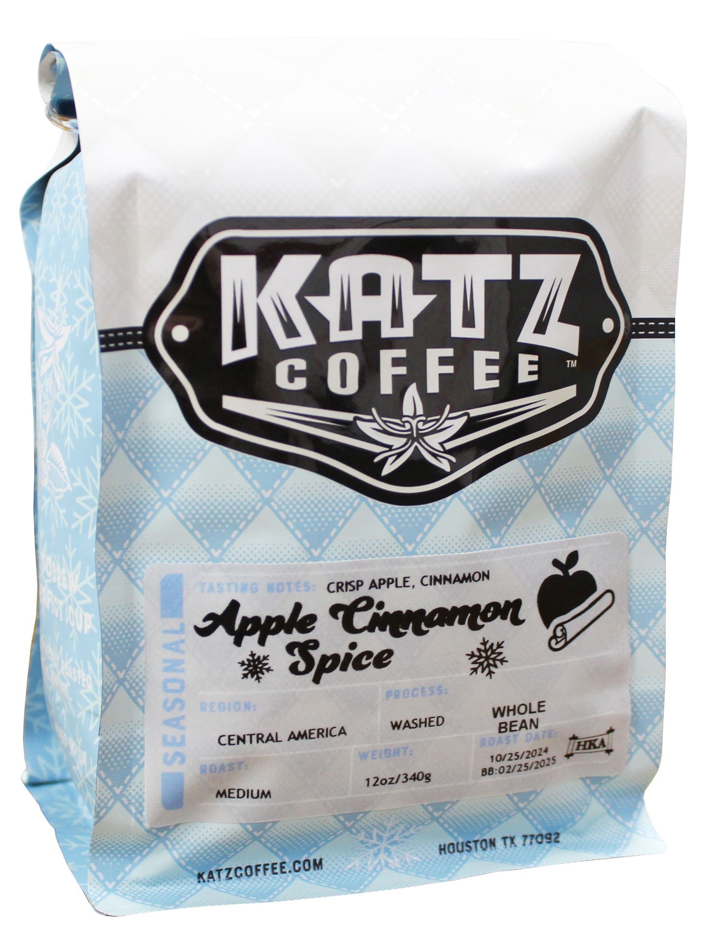 slide 1 of 1, Katz Apple Cinnamon Spice Whole Bean Coffee, 12 oz