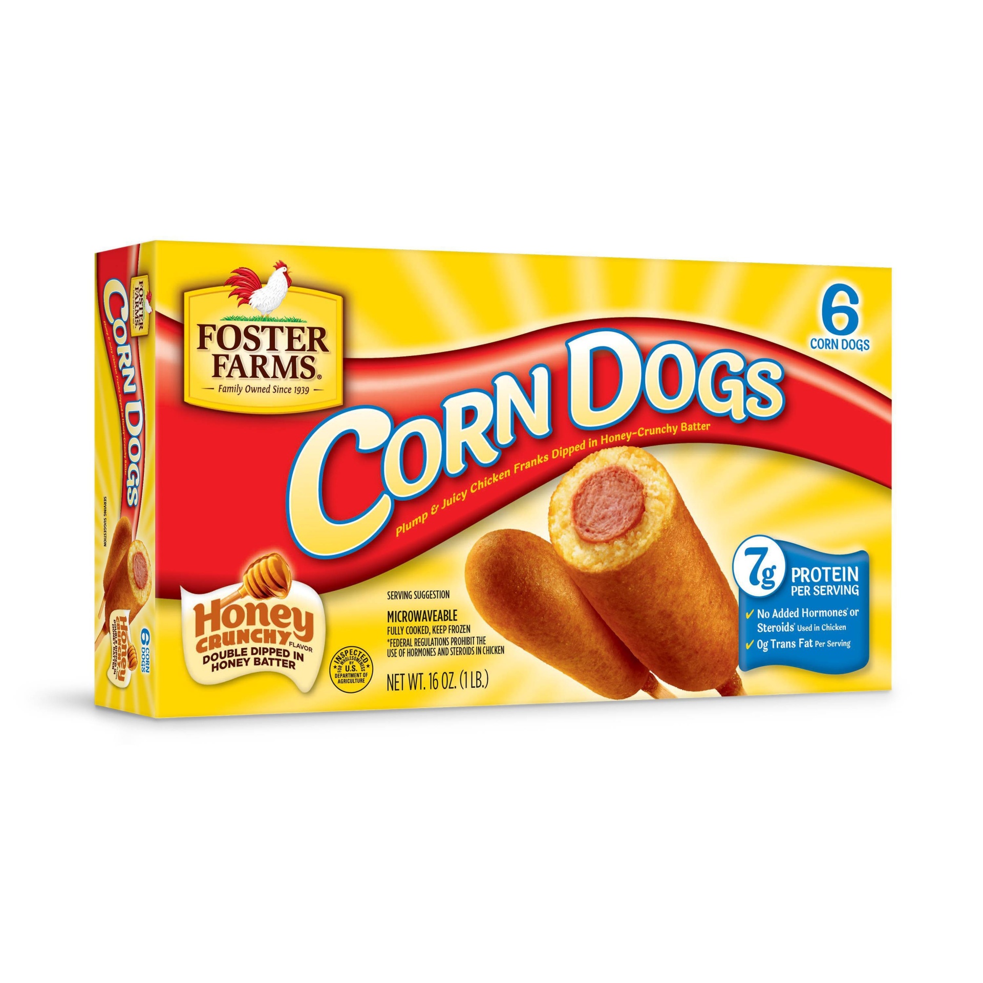 slide 1 of 1, Foster Farms Honey Crunch Corn Dogs, 6 ct