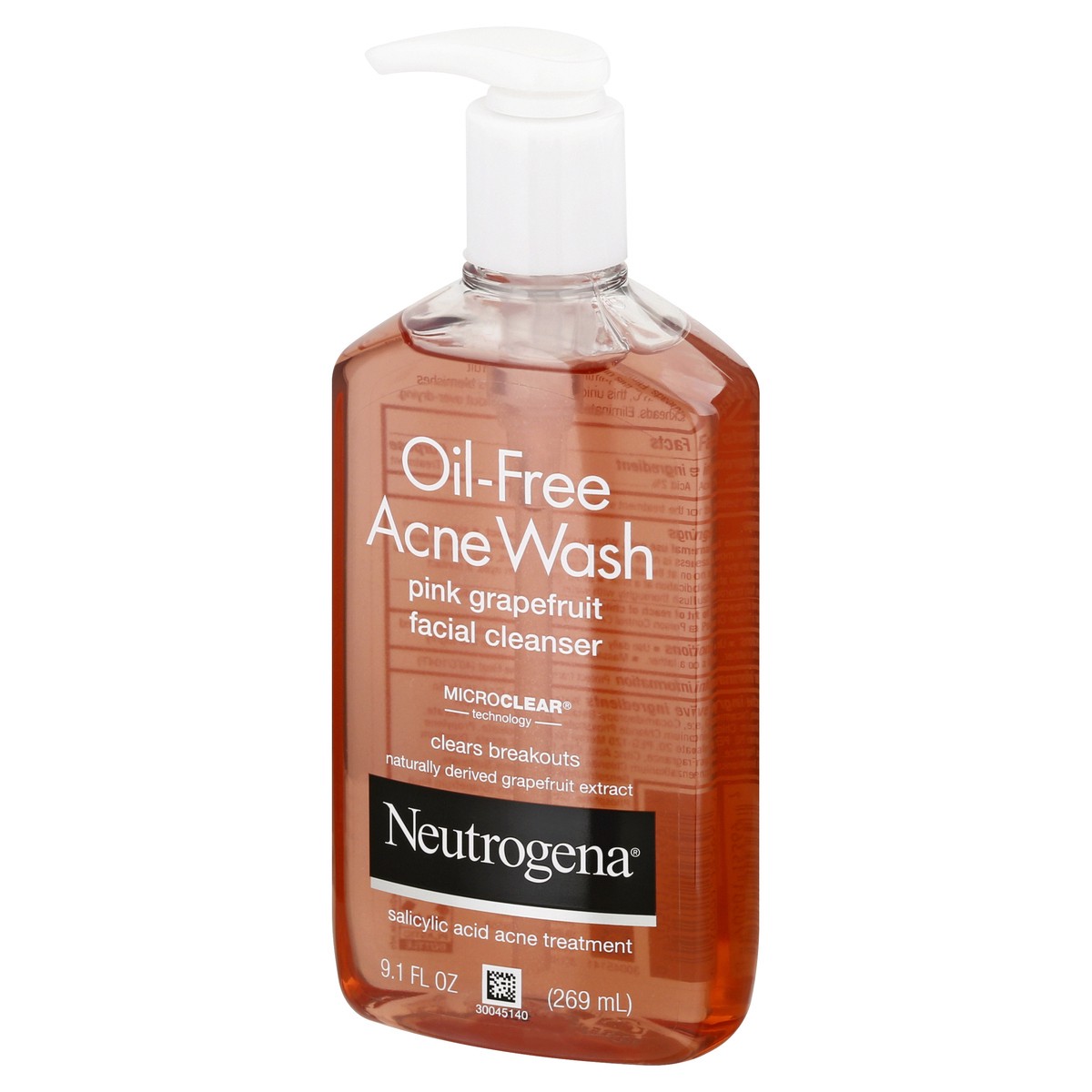 Neutrogena Oil-Free Salicylic Acid Pink Grapefruit Pore Cleansing Acne Wash  and Facial Cleanser with Vitamin C, 9.1 fl. oz 9.10 fl oz