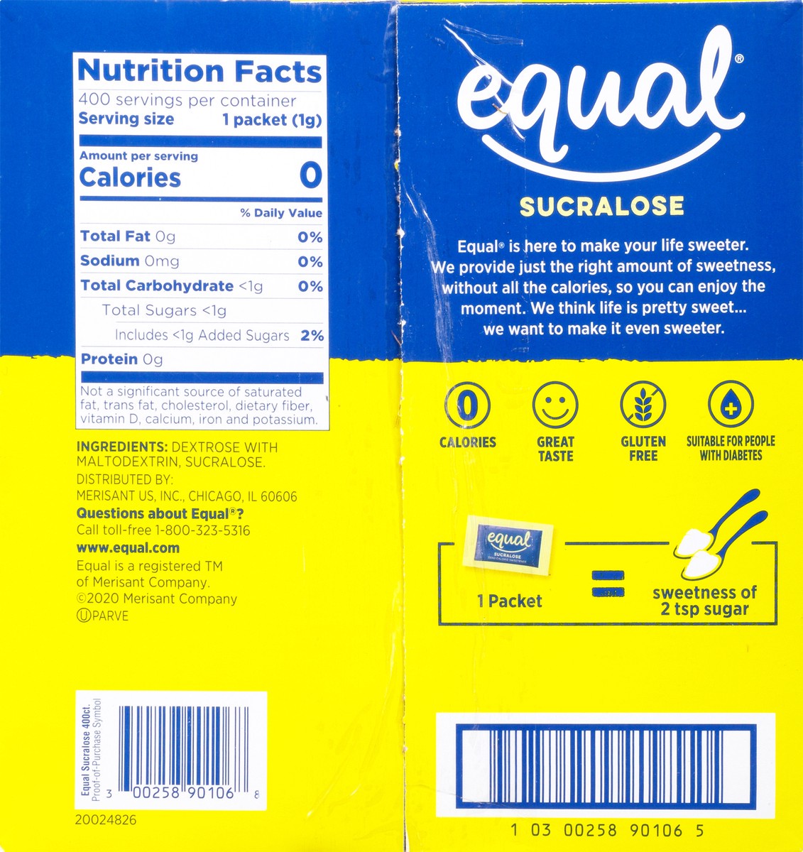 slide 10 of 14, Equal Zero Calorie 400 Pack Sucralose Sweetener 400 ea, 400 ct