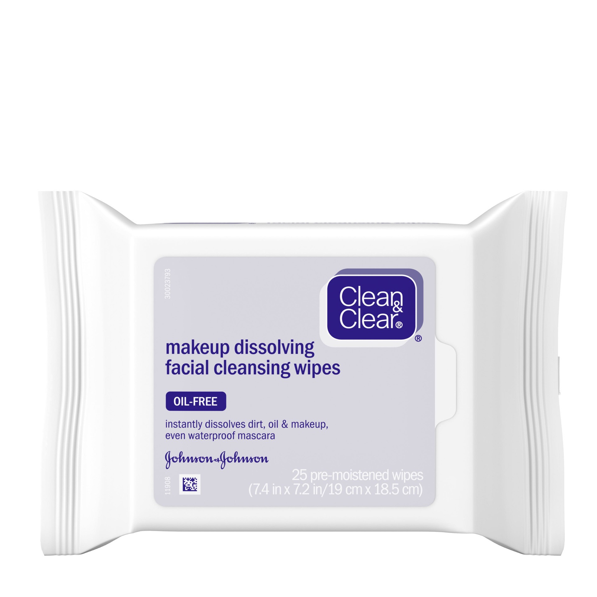 slide 1 of 6, CLEAN & CLEAR Makeup Dissolving Facial Cleansing Wipes, 25 Sheets, 25 cnt