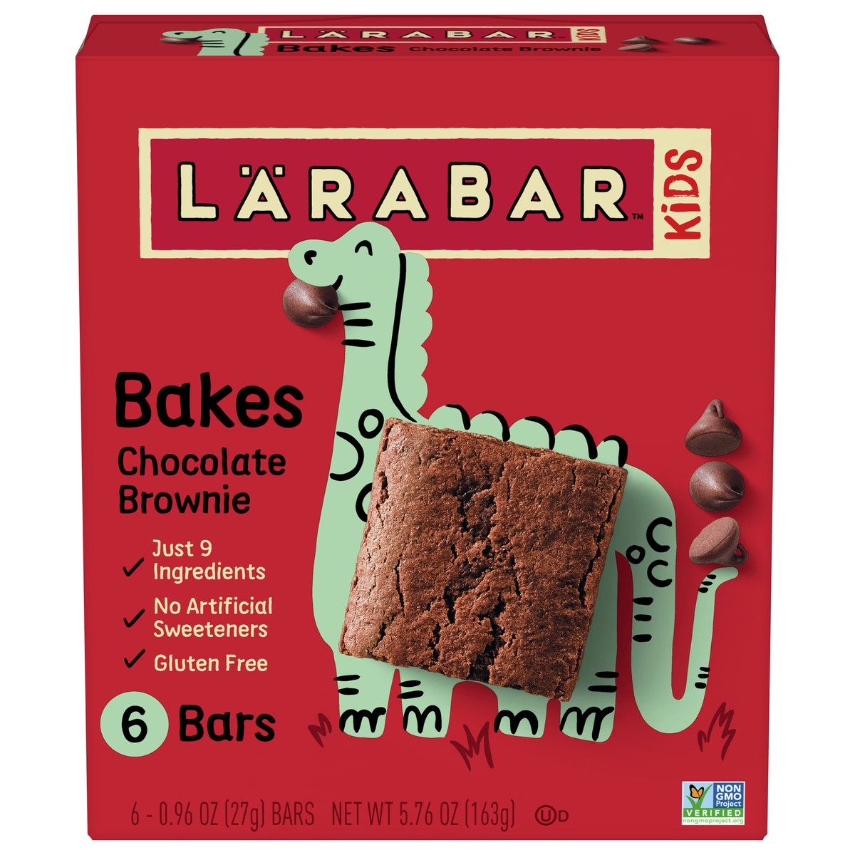 slide 1 of 9, LÄRABAR Kids Bakes Chocolate Brownie Gluten Free Bars, 5.76 oz, 6 Ct, 6 ct