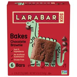 LÄRABAR Kids Bakes Chocolate Brownie Gluten Free Bars, 5.76 oz, 6 Ct