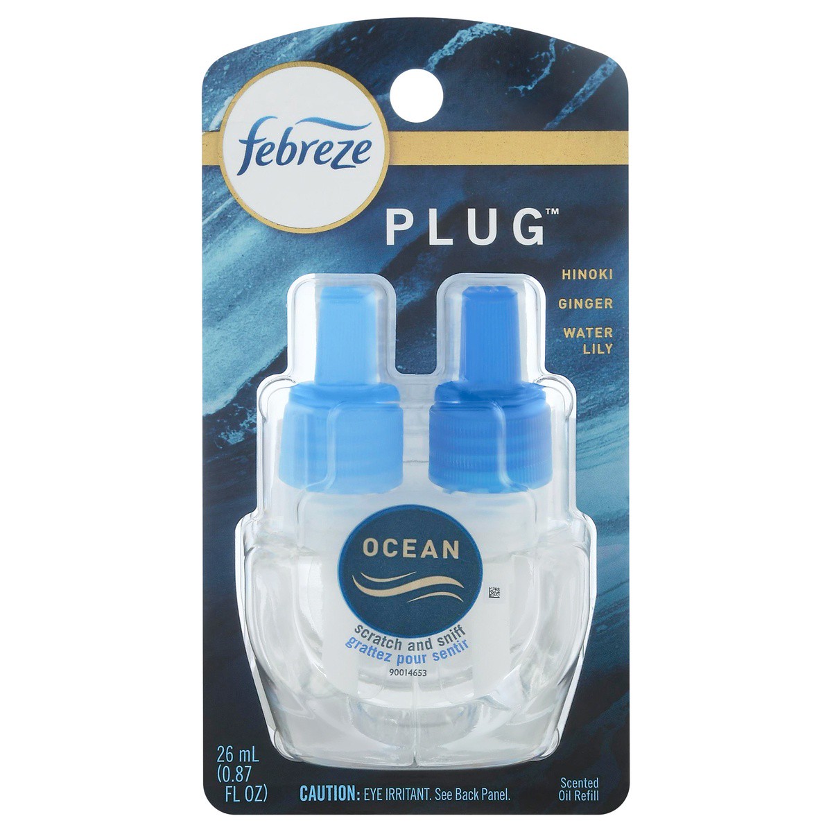 slide 8 of 10, Febreze Odor-Fighting Fade Defy PLUG Air Freshener Refill, Ocean, (1) .87 fl. oz. Oil Refill, 0.87 oz