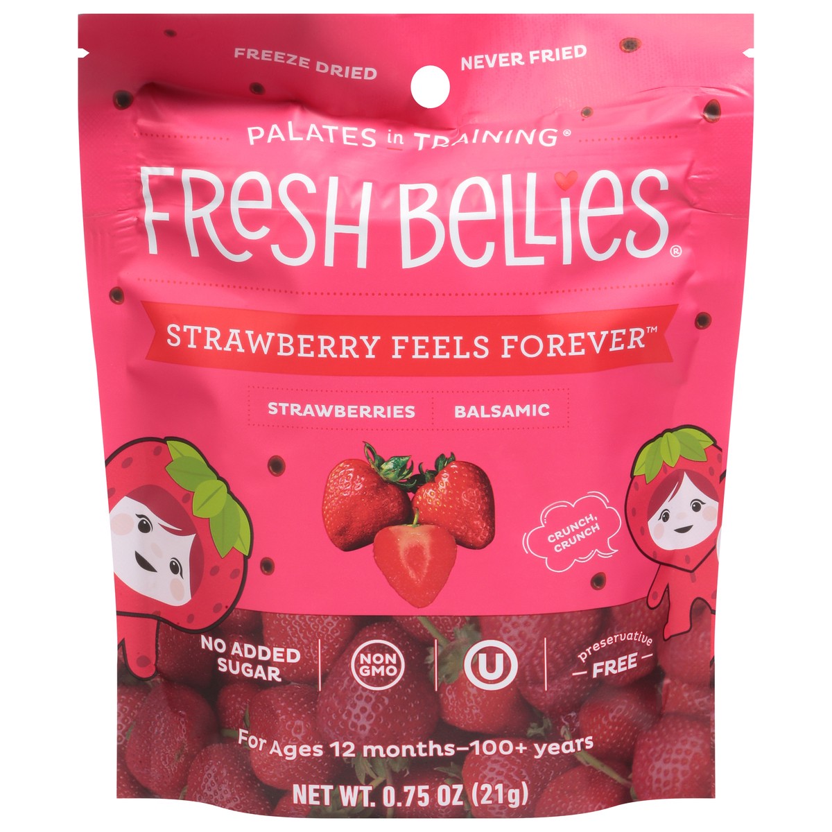slide 1 of 9, Fresh Bellies Toddler Snack, Strawberry & Balsamic, 0.75 oz
