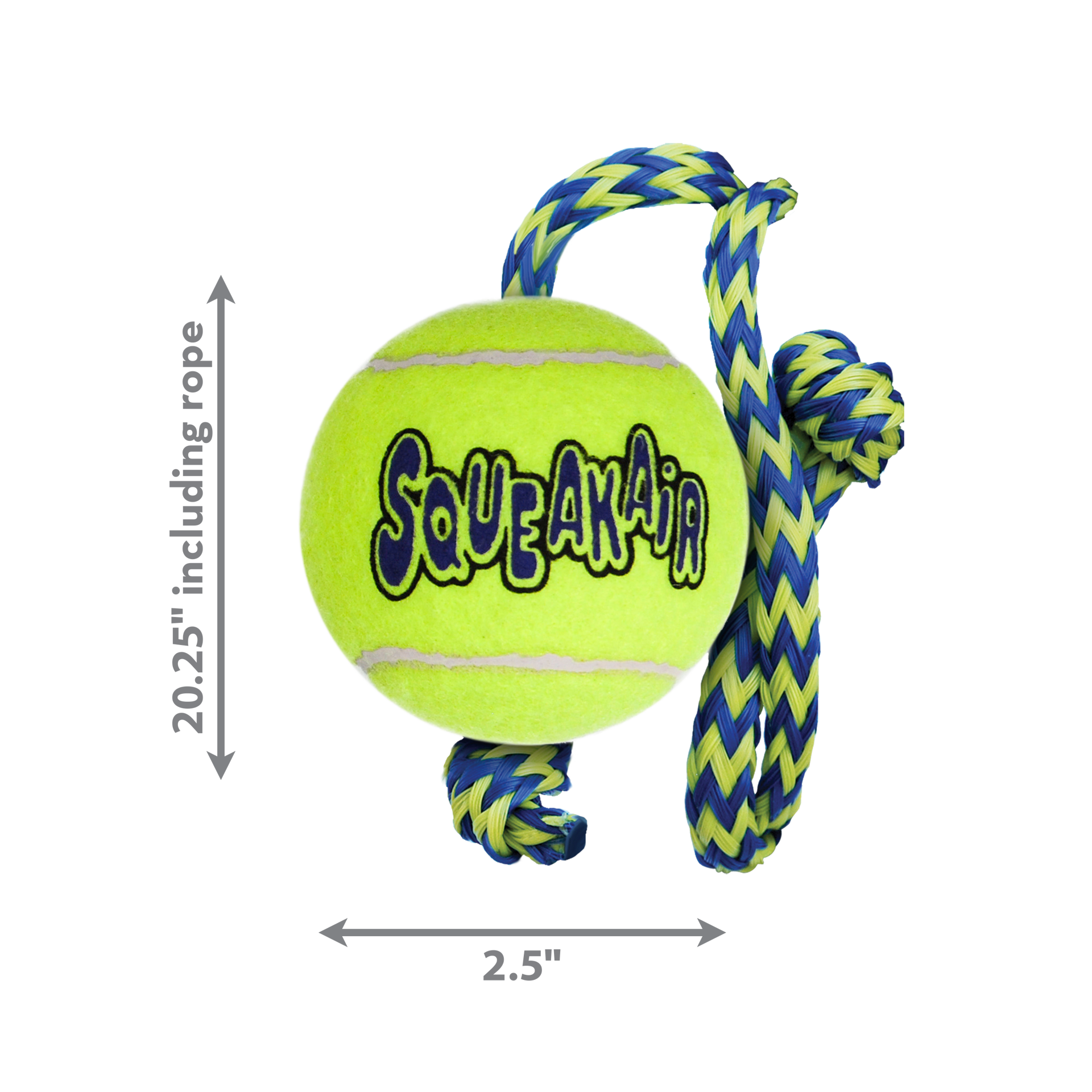 slide 3 of 4, KONG SqueakAir Ball w/Rope Md, 1 ct