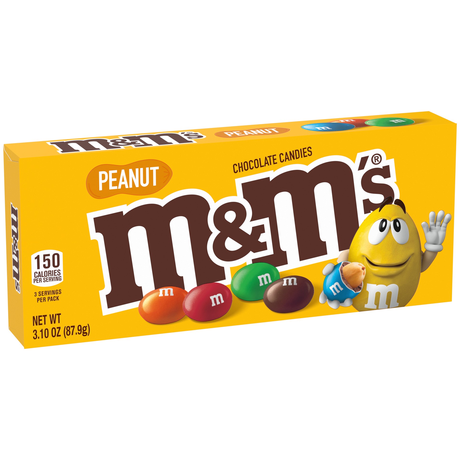 slide 1 of 8, M&M's Peanut Milk Chocolate Candies, 3.1 oz