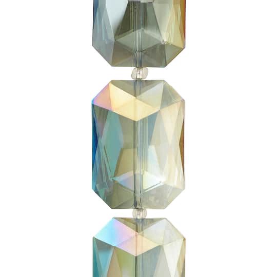 slide 1 of 3, Multicolored Faceted Glass Rectangular Beads, 33mm By Bead Landing, 33mm