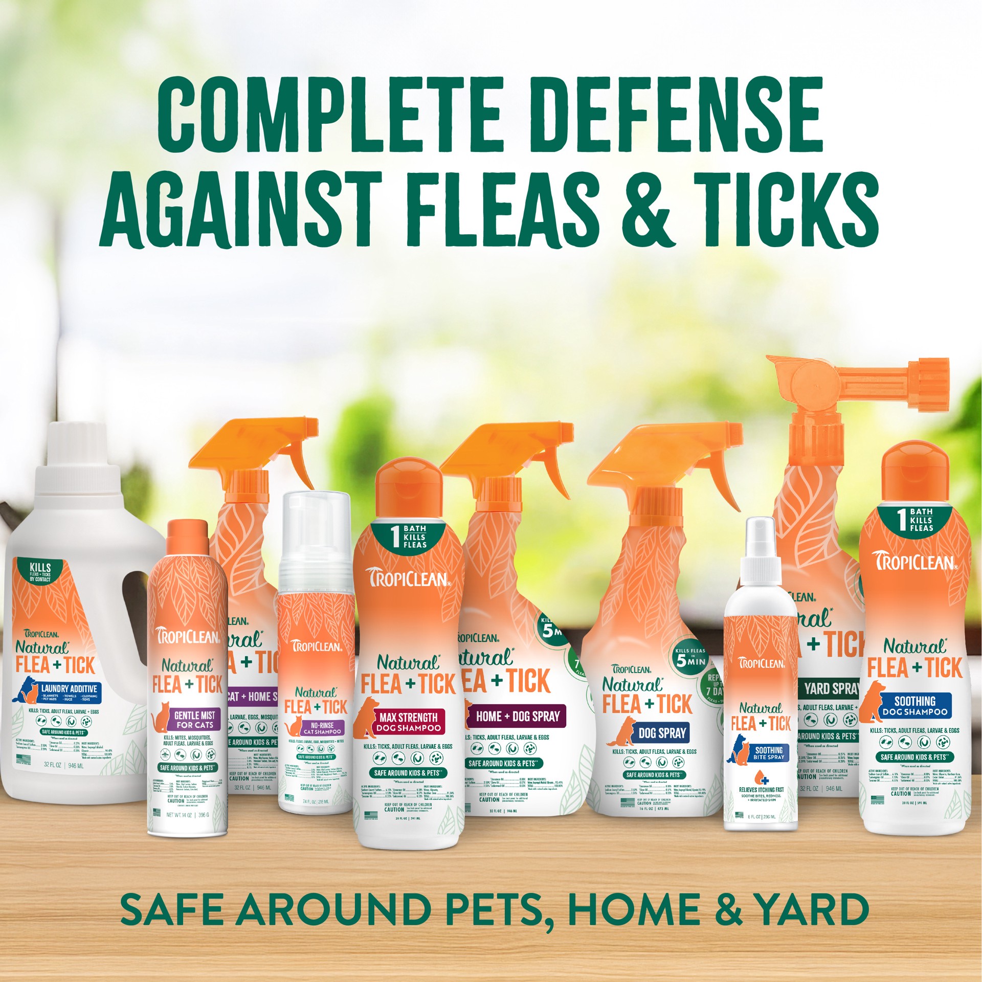 slide 5 of 8, TropiClean Natural* Flea + Tick Dog + Home Easy Mist Spray, 14oz, 14 oz