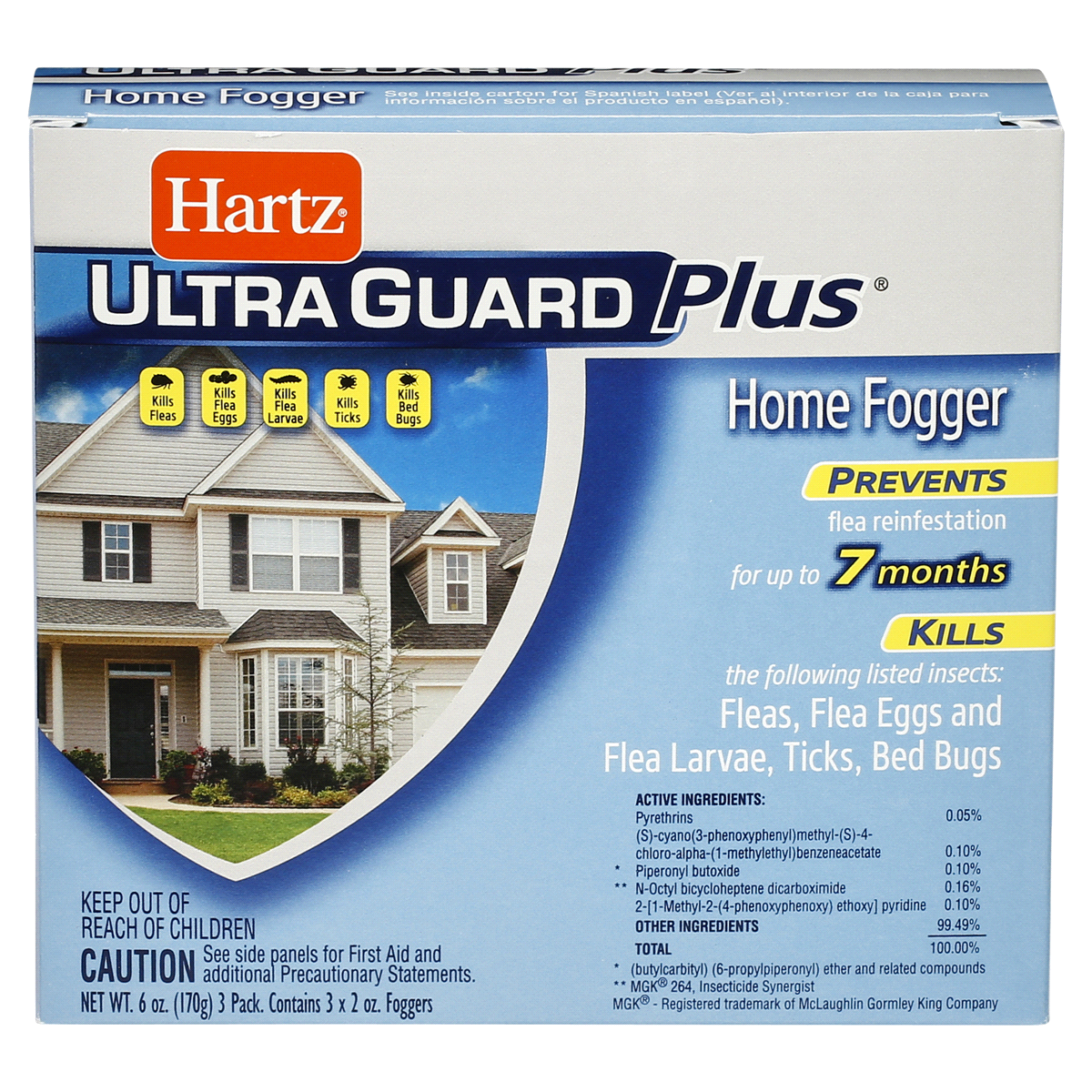 slide 1 of 1, Hartz Ultra Guard Plus Flea & Tick Home Fogger, 3 ct