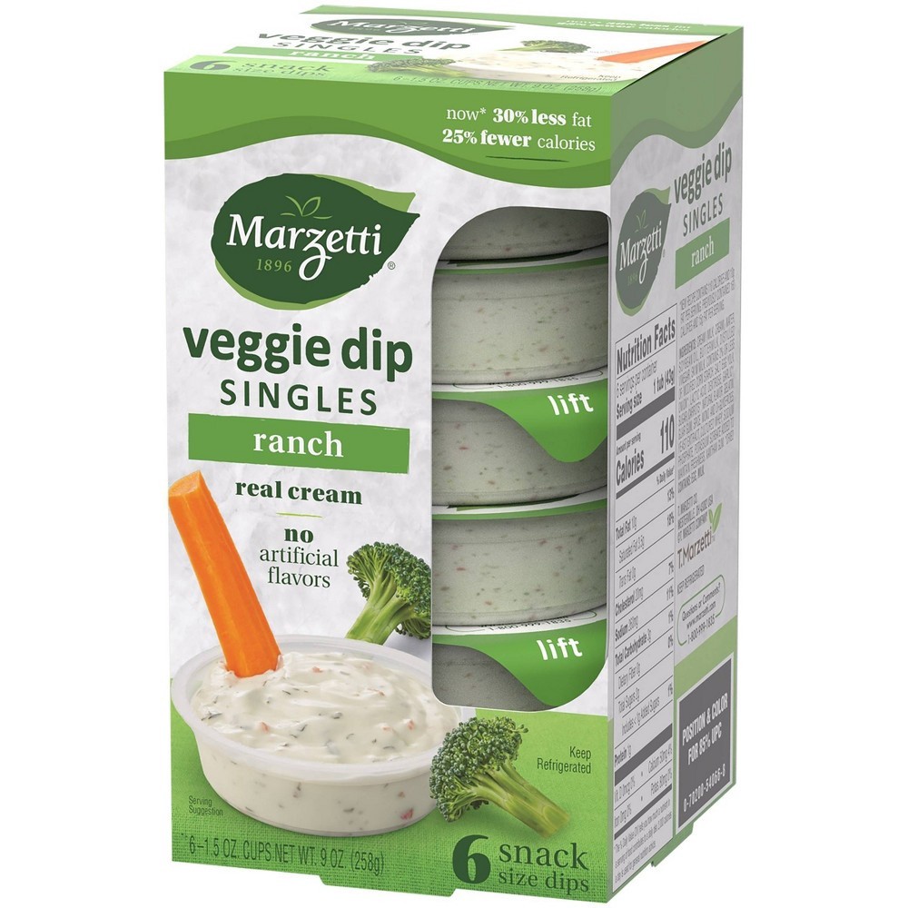 slide 4 of 4, Marzetti Ranch Veggie Dip Singles 6-1.5 oz. Cups, 6 ct