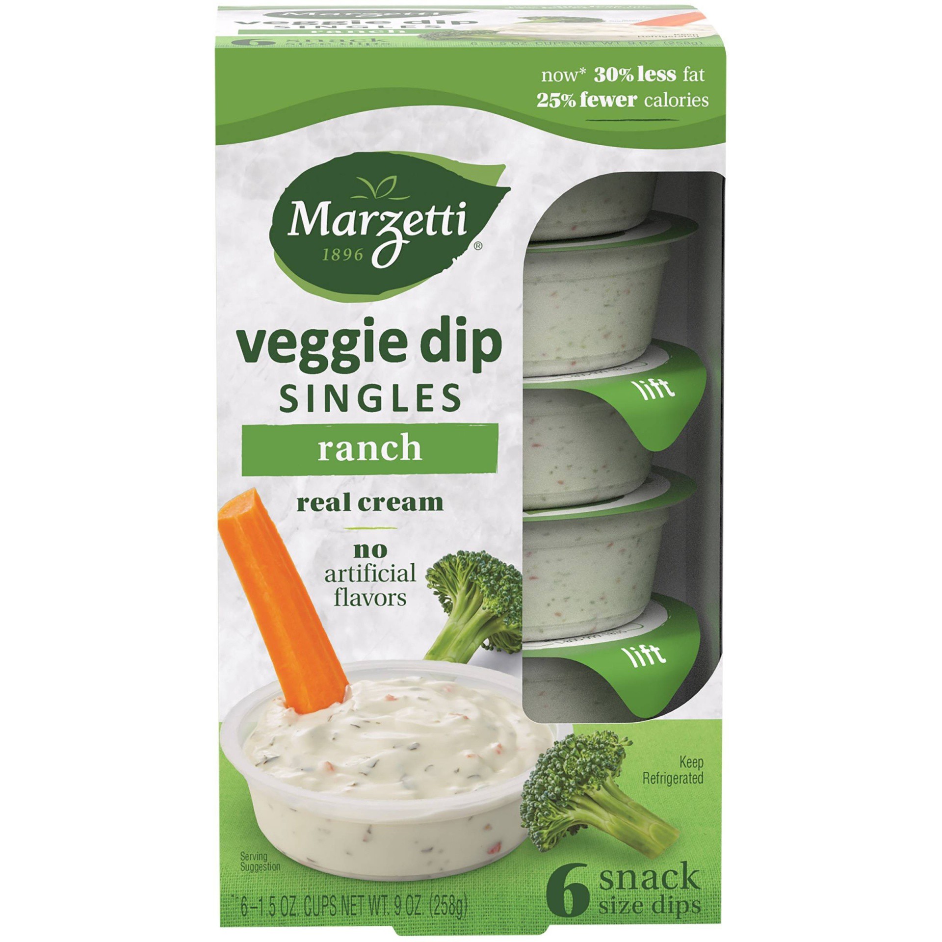 slide 1 of 4, Marzetti Ranch Veggie Dip Singles 6-1.5 oz. Cups, 6 ct