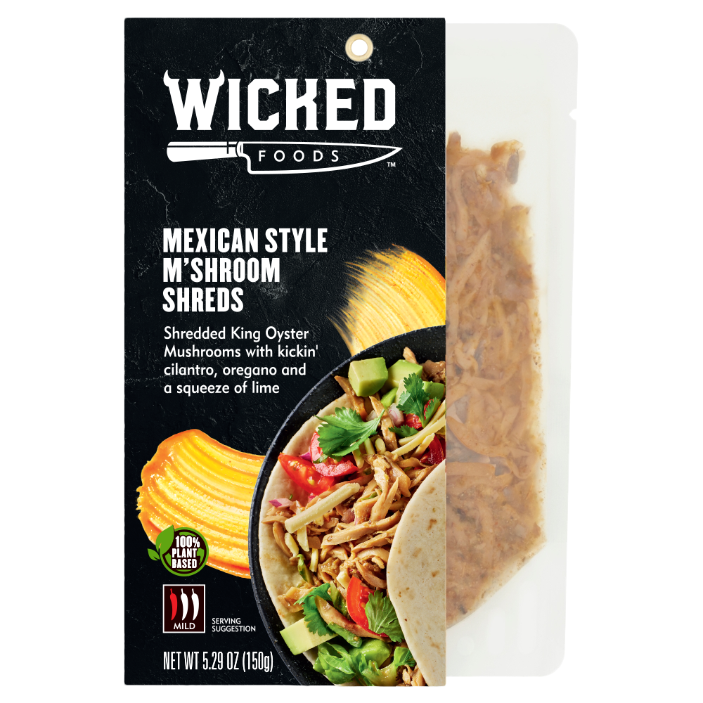 slide 1 of 1, Wicked Foods Mexican Style M'Shroom Shreds, 5.29 oz